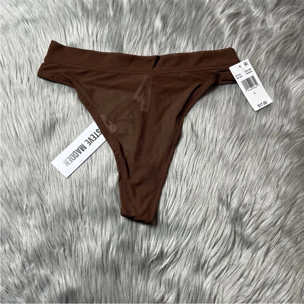 Steve Madden Brown Tiramisu Mesh Thong Size Large